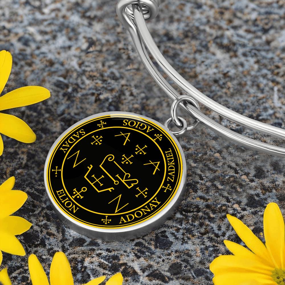 Archangel Zadkiel Sigil Bracelet - Black