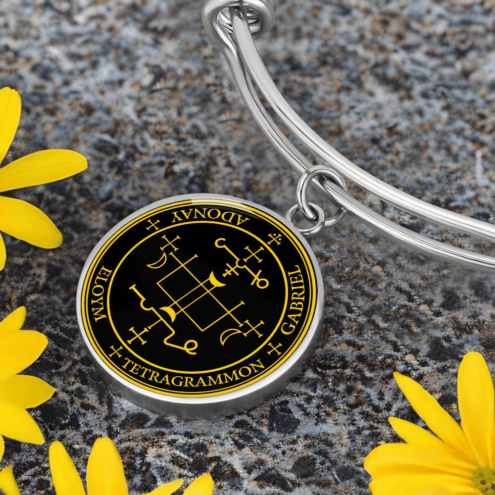 Archangel Gabriel Sigil Necklace - Black