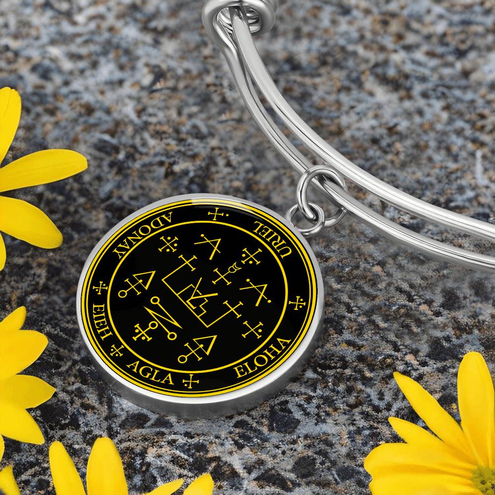 Archangel Uriel Sigil Bracelet.- Black