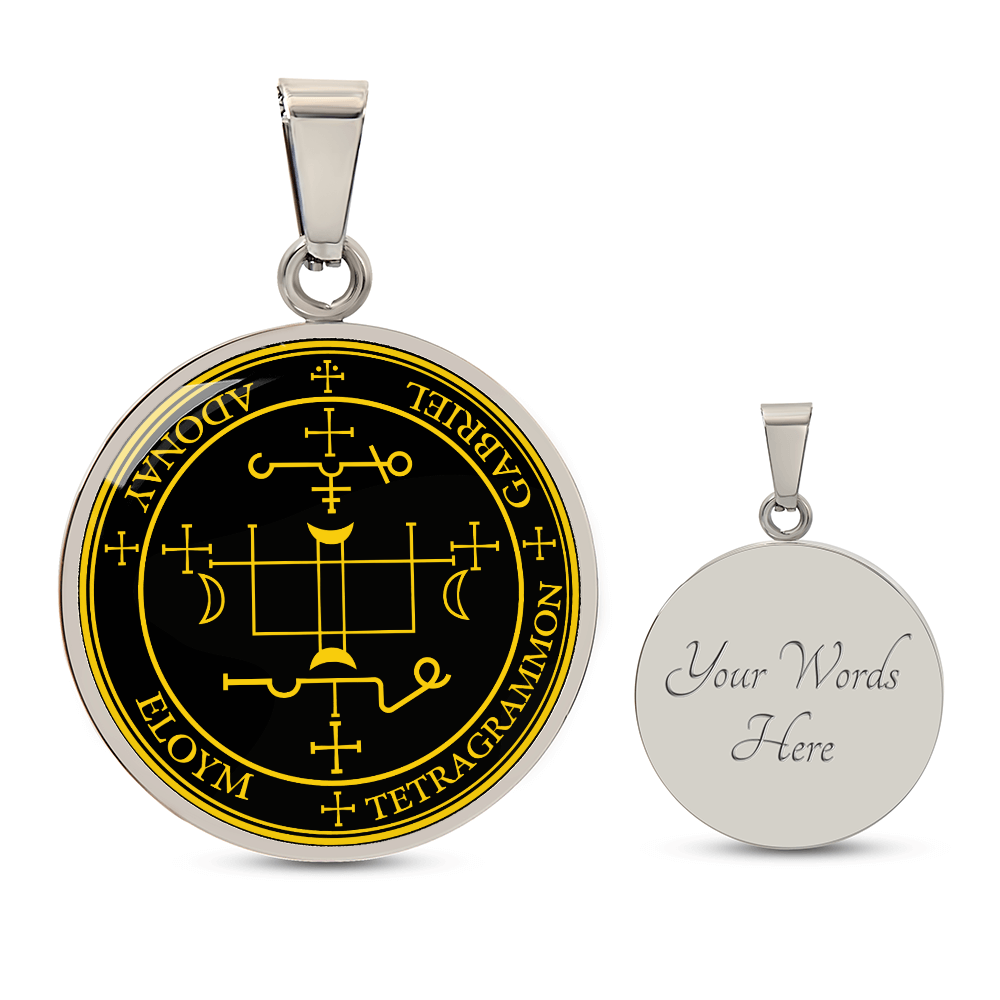 Archangel Gabriel Sigil Necklace - Black
