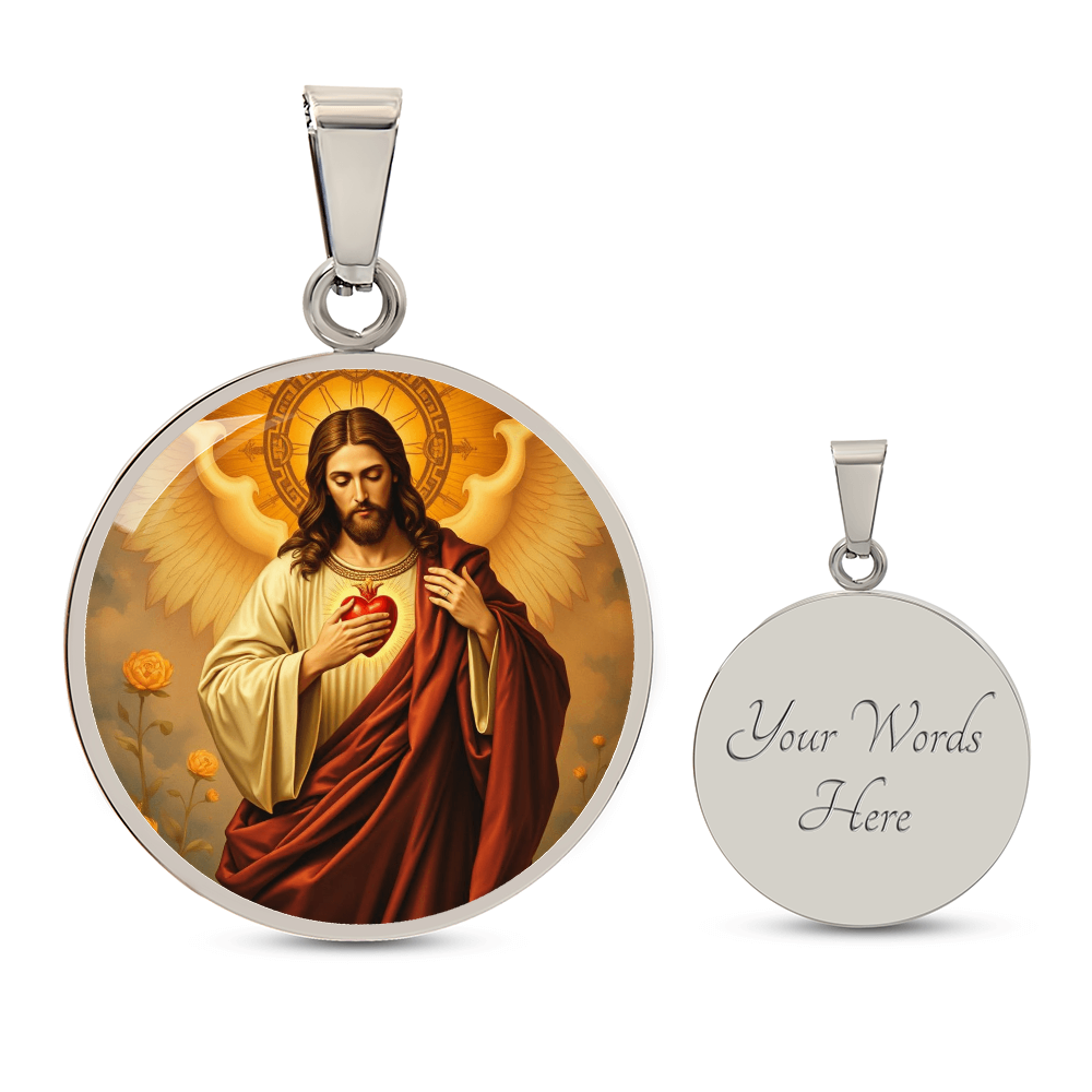 Jesus Christ  Sacred Heart Necklace