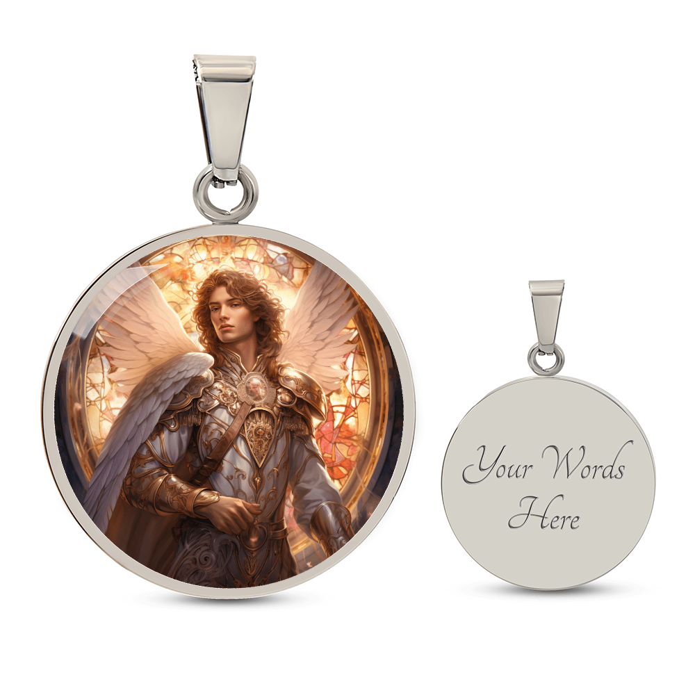 Archangel Chamuel Graphic Art Necklace