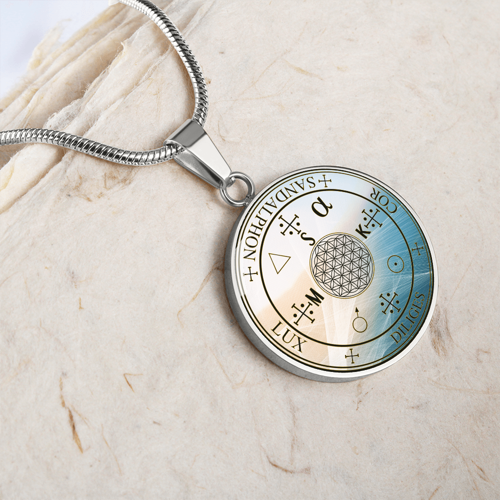 Archangel Sandalphon Sigil Wave Necklace