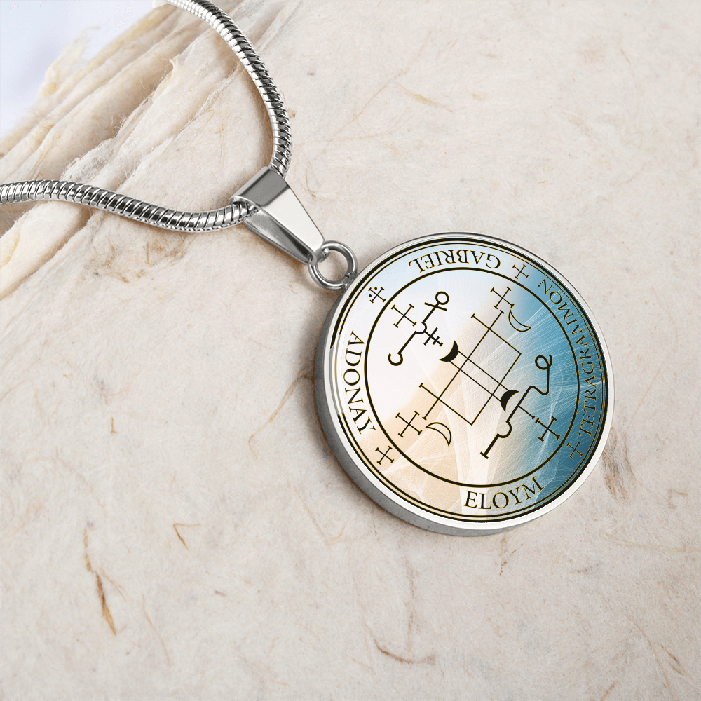 Archangel Gabriel Sigil Wave Necklace