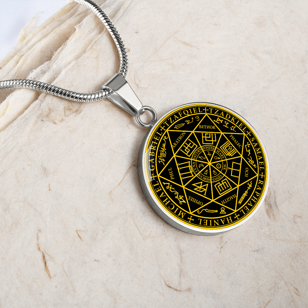 7 Archangels Sigil Necklace - Black