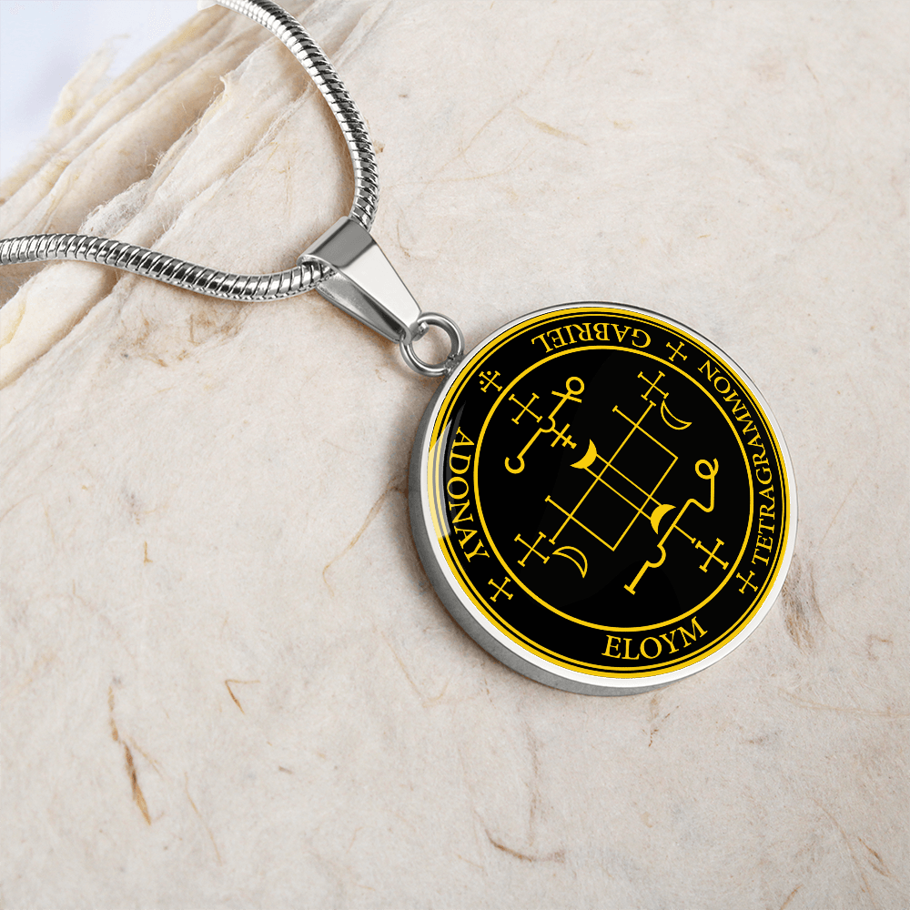 Archangel Gabriel Sigil Necklace - Black