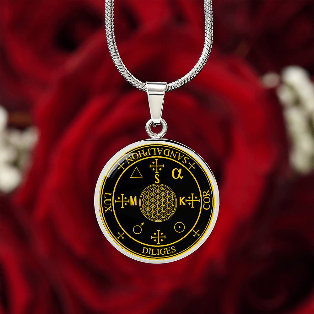 Archangel Sandalphon Sigil Necklace - Black