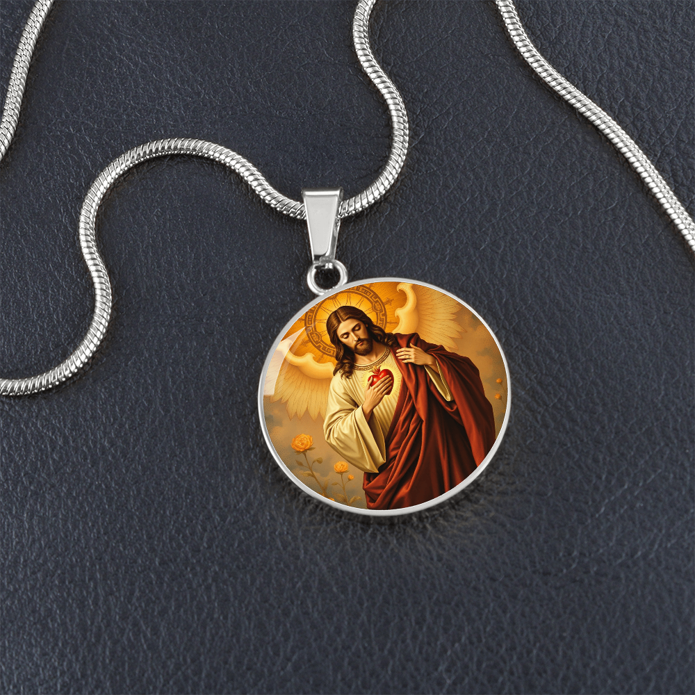 Jesus Christ  Sacred Heart Necklace