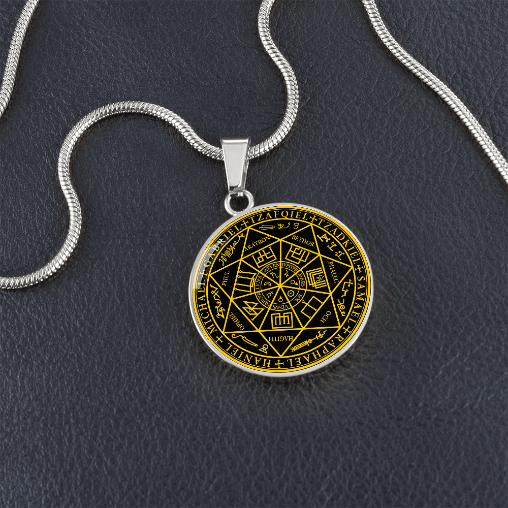 7 Archangels Sigil Necklace - Black