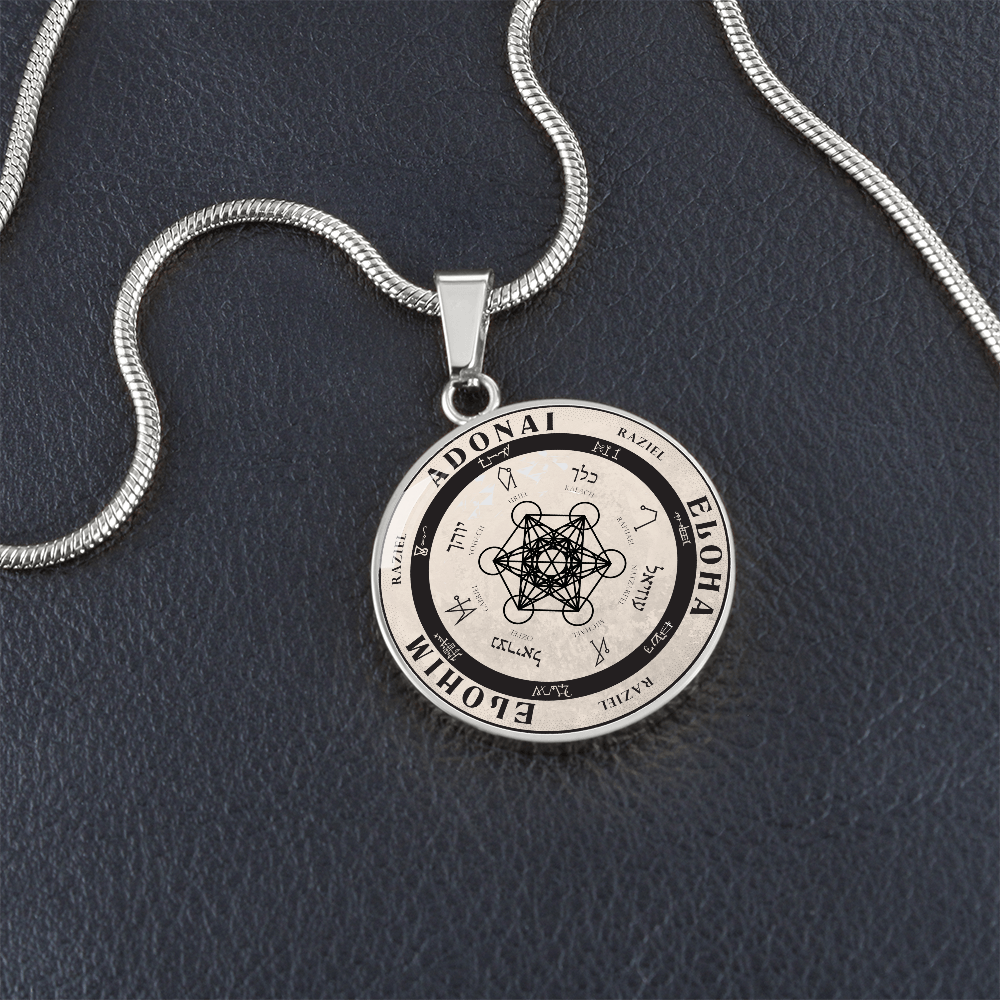 Archangel Raziel Sigil Necklace - Old Manuscript