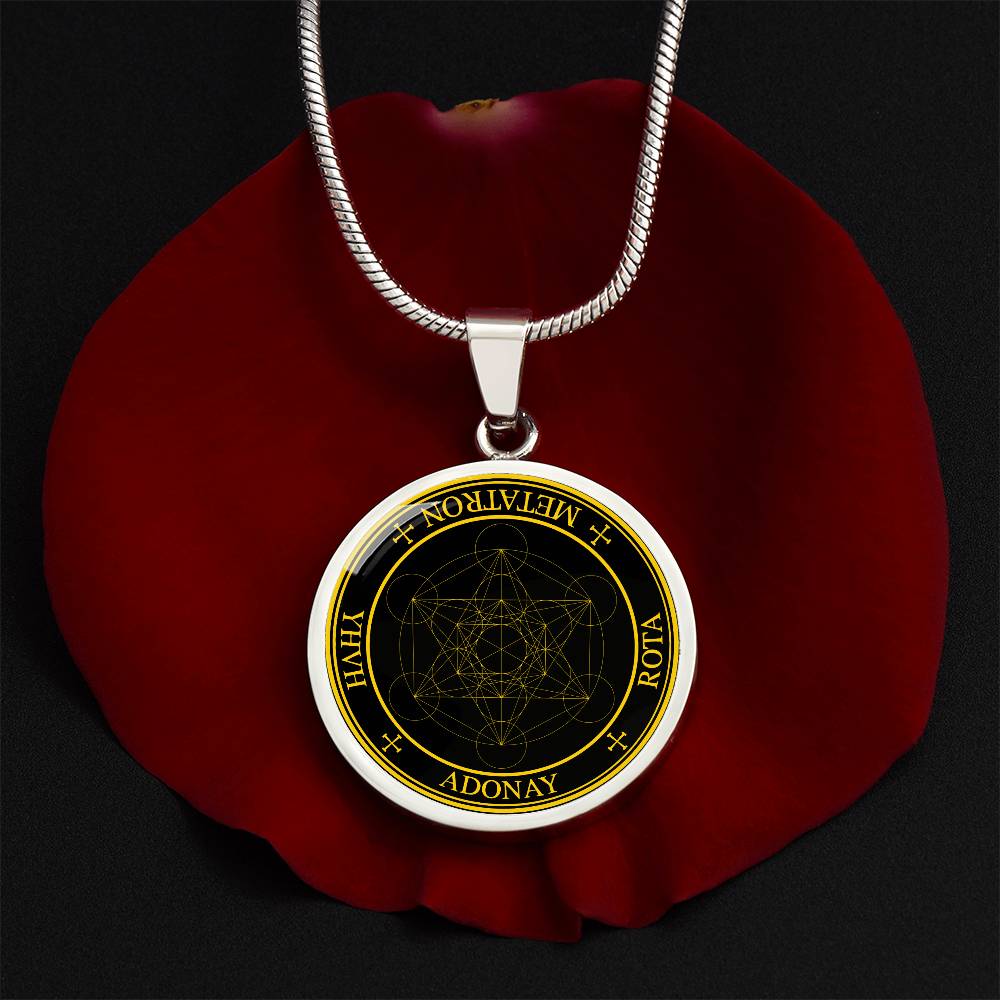 Archangel Metatron Sigil Necklace - Black
