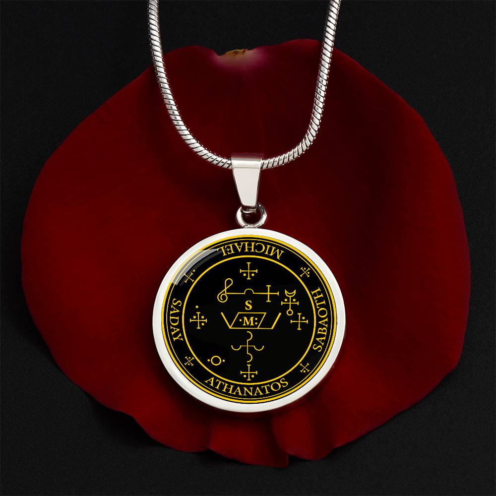Archangel Michael Sigil Necklace - Black