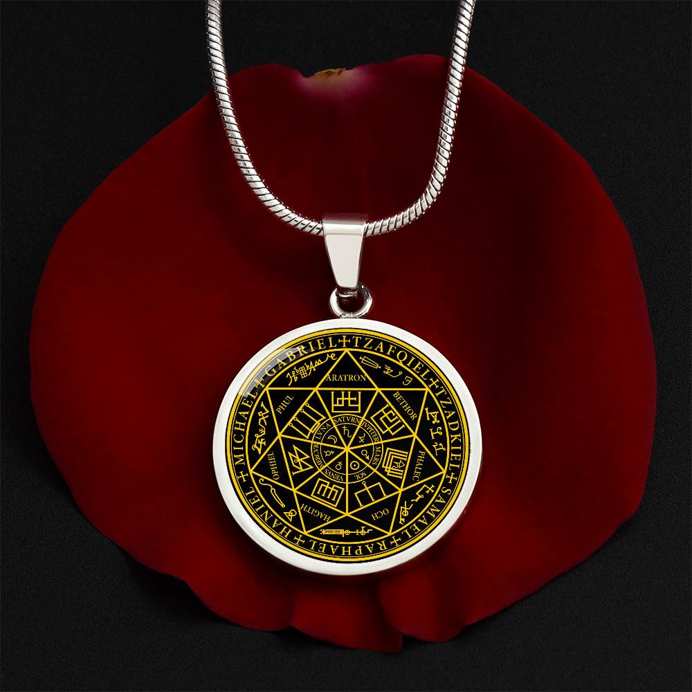 7 Archangels Sigil Necklace - Black