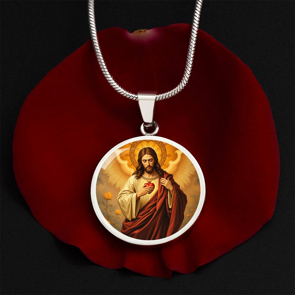 Jesus Christ  Sacred Heart Necklace