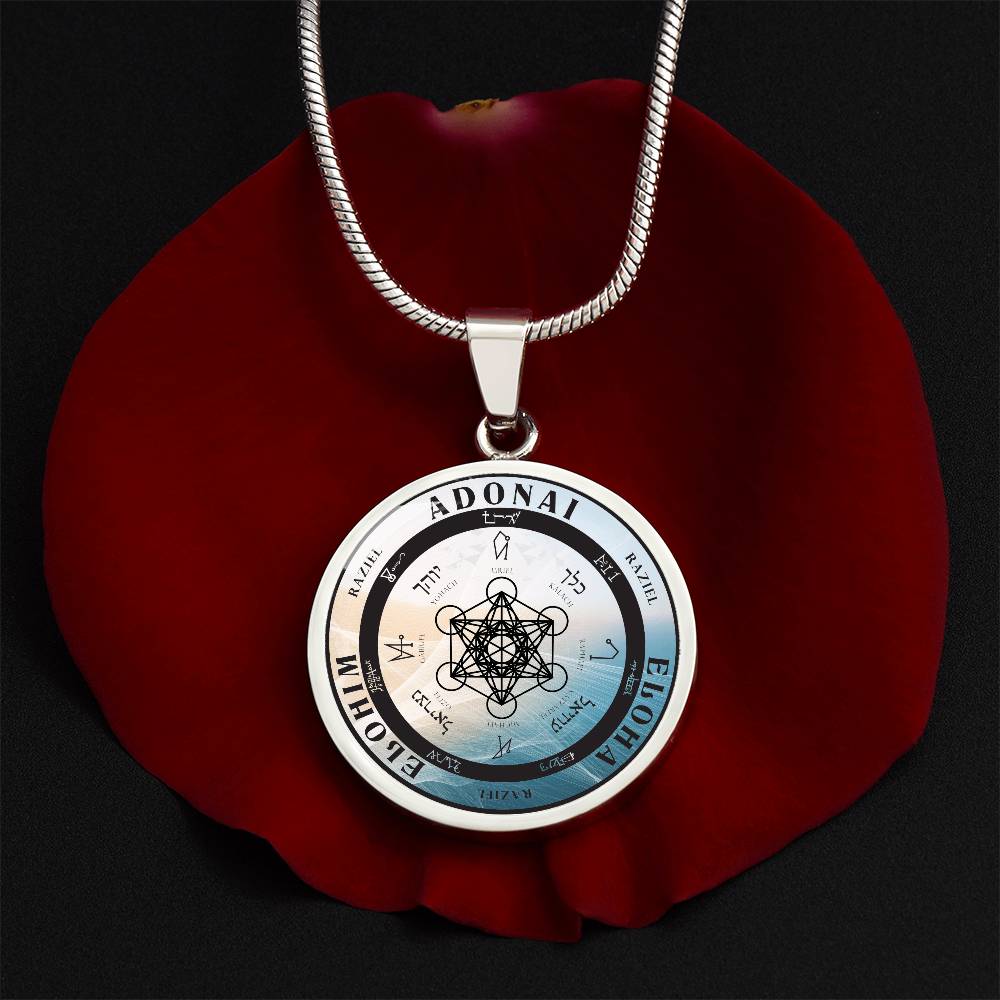 Archangel Raziel Sigil Wave Necklace