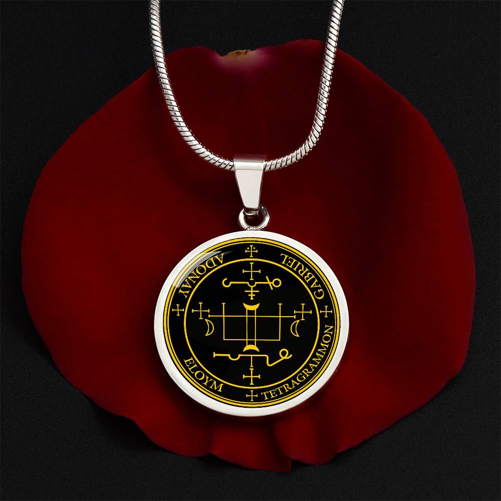 Archangel Gabriel Sigil Necklace - Black