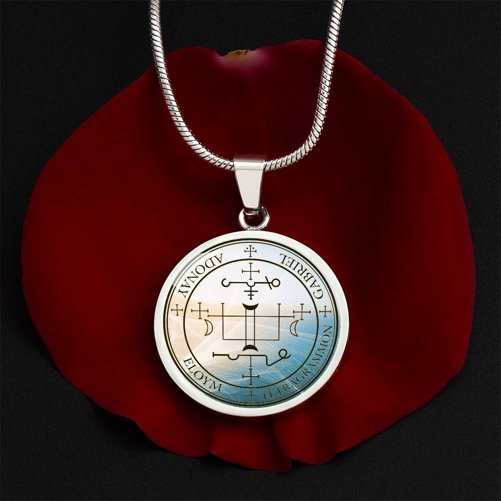 Archangel Gabriel Sigil Wave Necklace