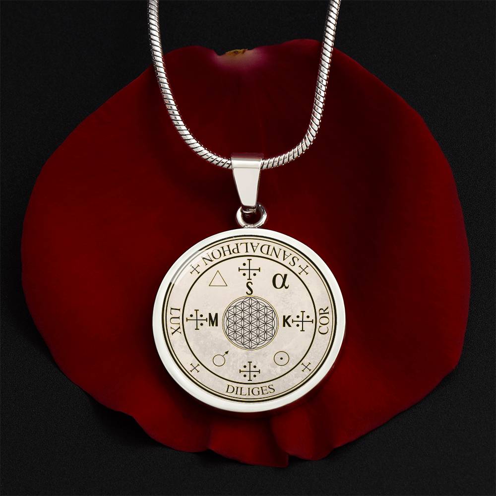 Archangel Sandalphon Sigil Necklace - Old Manuscript