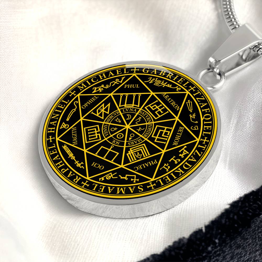 7 Archangels Sigil Necklace - Black