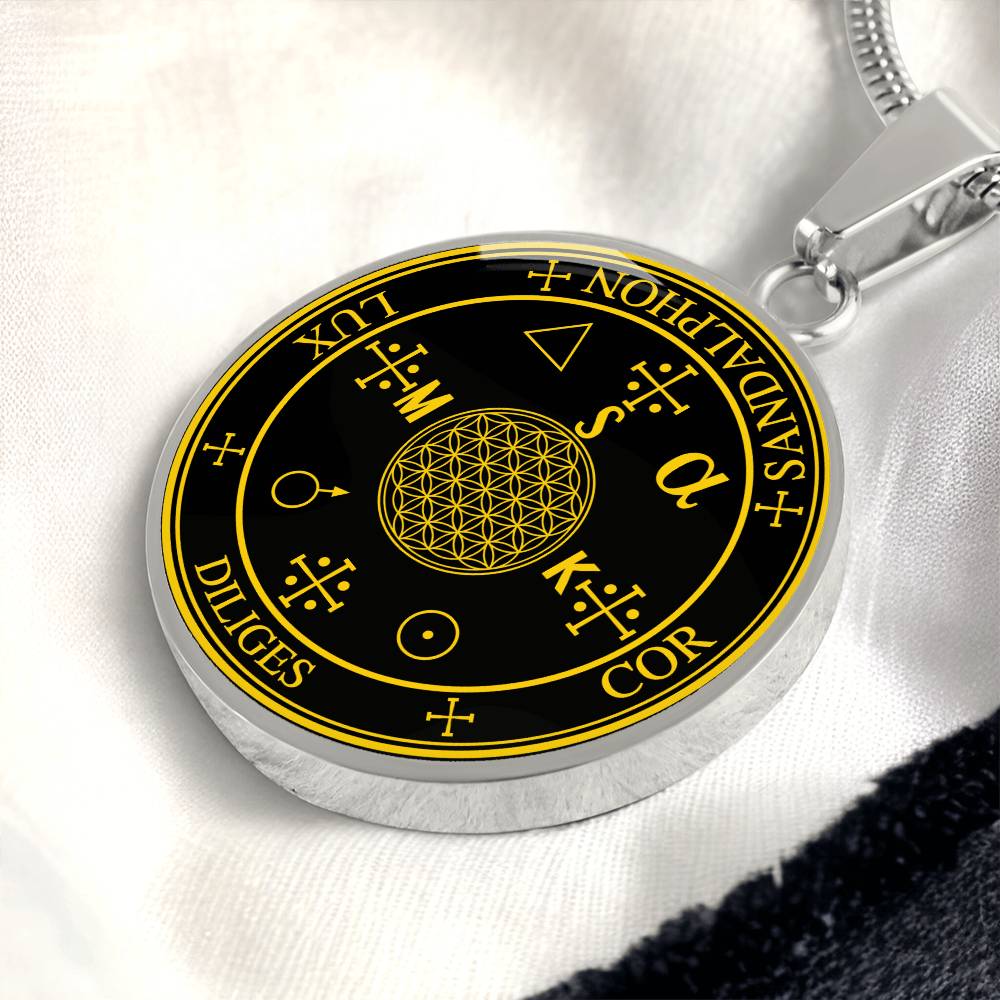 Archangel Sandalphon Sigil Necklace - Black