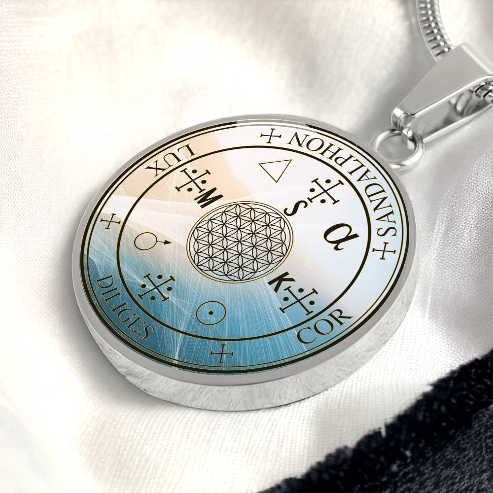 Archangel Sandalphon Sigil Wave Necklace