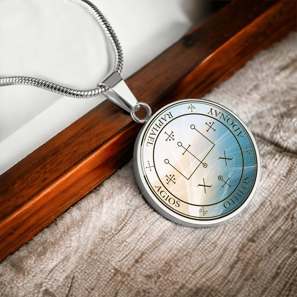 Archangel Raphael Sigil Wave Necklace