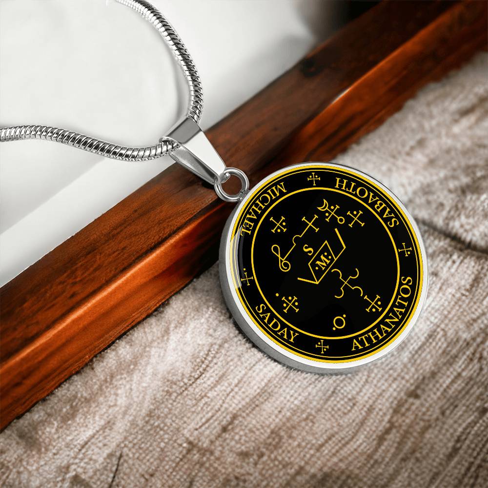 Archangel Michael Sigil Necklace - Black