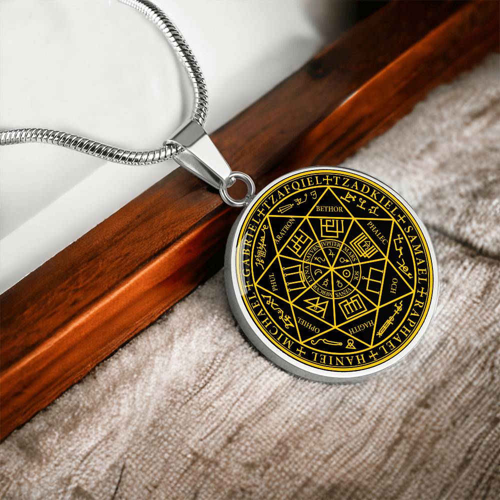 7 Archangels Sigil Necklace - Black