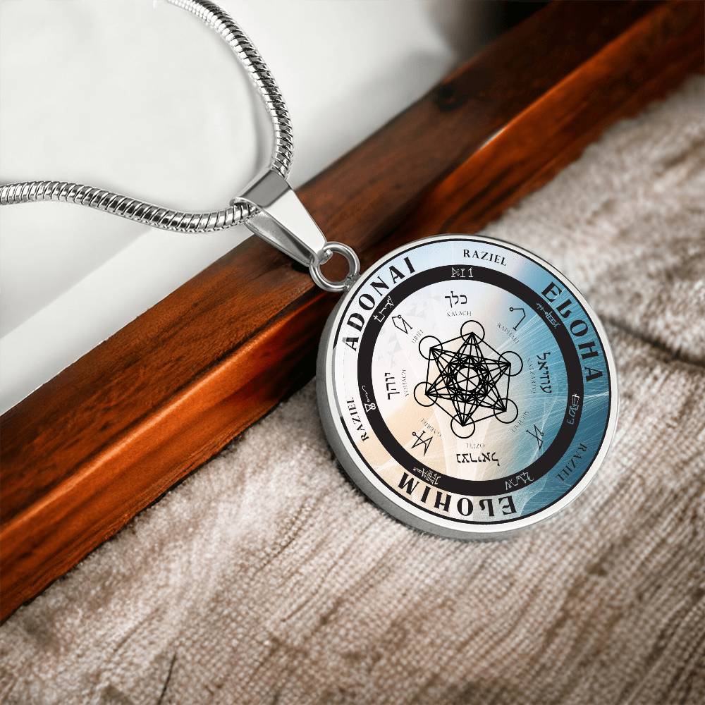Archangel Raziel Sigil Wave Necklace