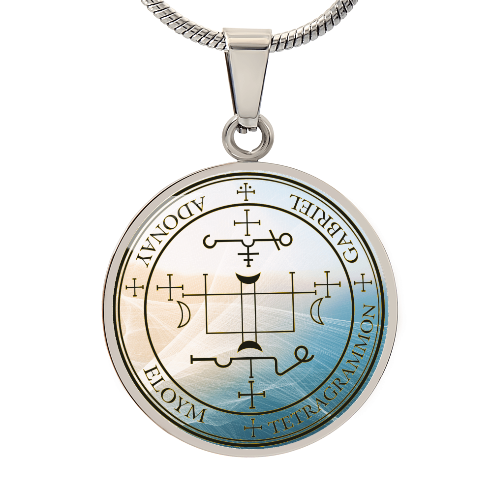 Archangel Gabriel Sigil Wave Necklace