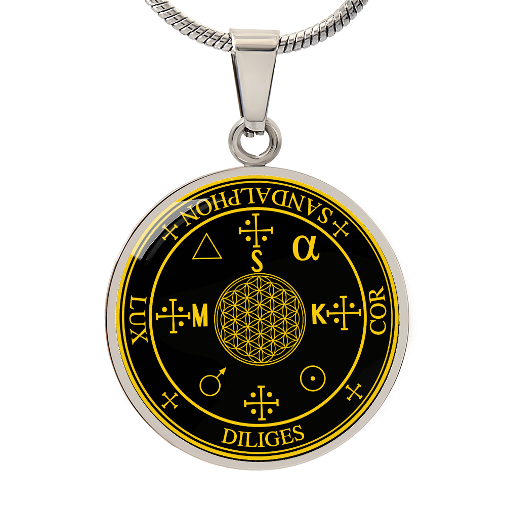Archangel Sandalphon Sigil Necklace - Black