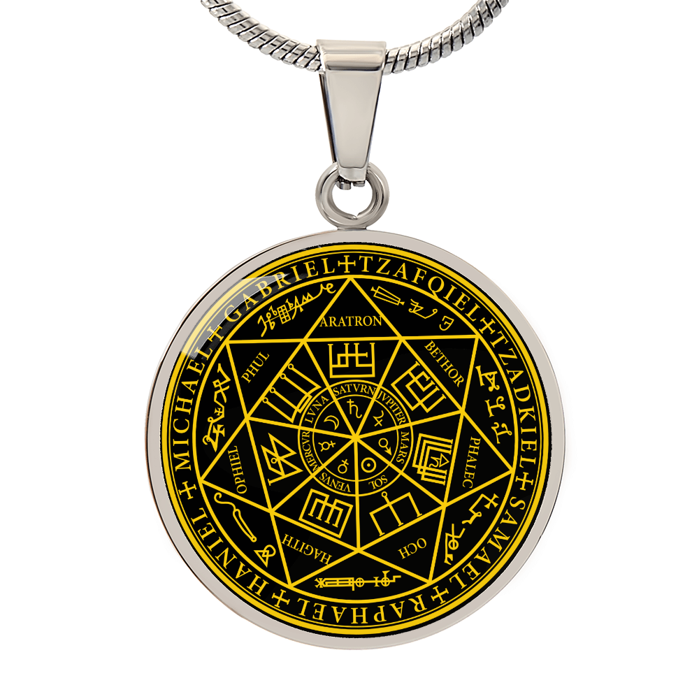 7 Archangels Sigil Necklace - Black