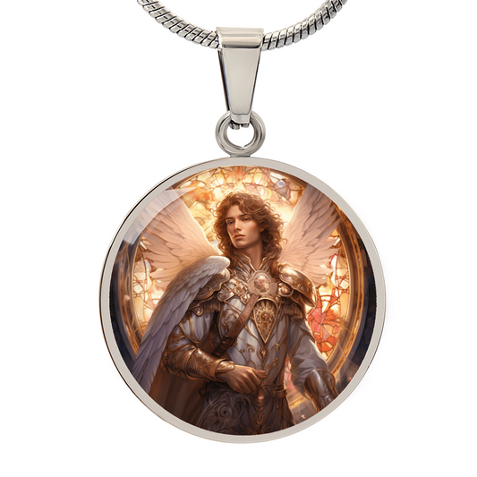 Archangel Chamuel Graphic Art Necklace