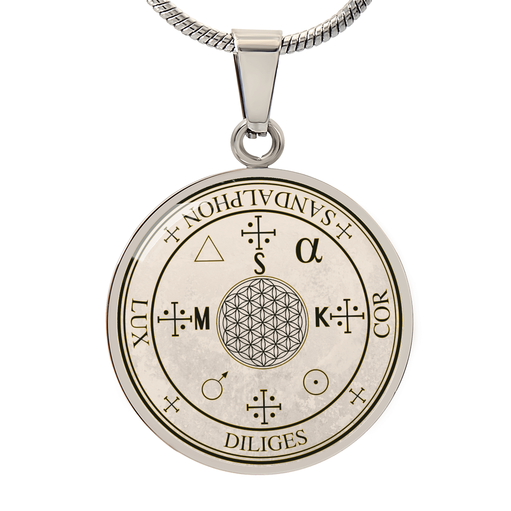Archangel Sandalphon Sigil Necklace - Old Manuscript