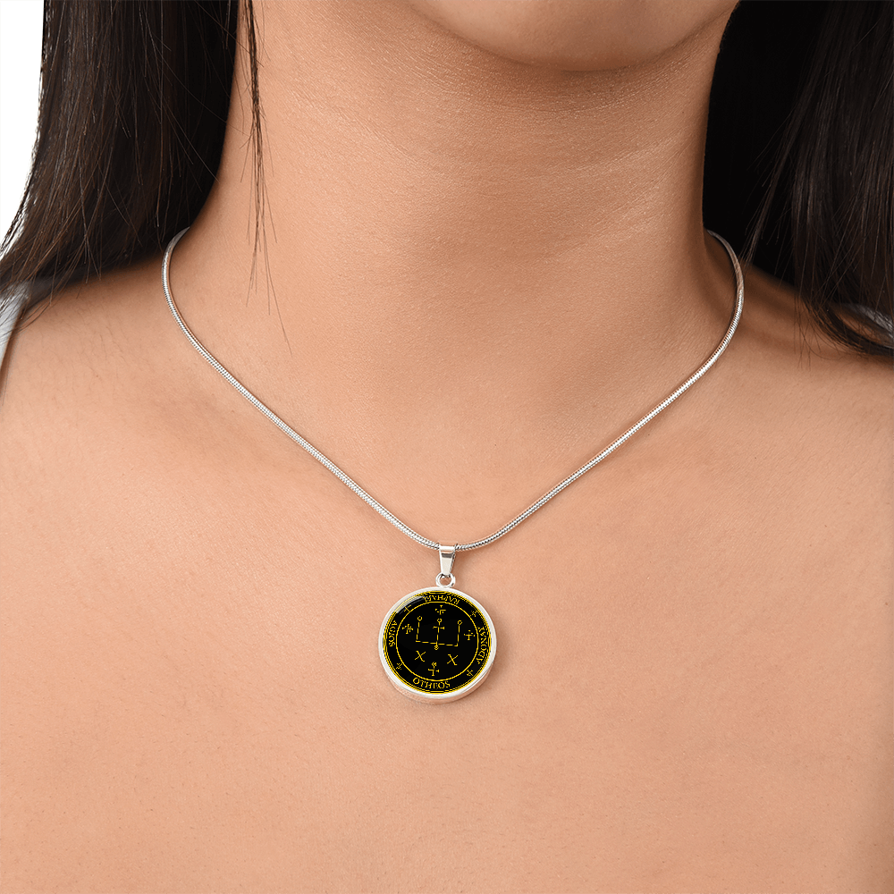 Archangel Raphael Sigil Necklace - Black