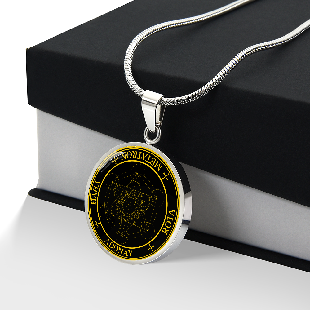 Archangel Metatron Sigil Necklace - Black