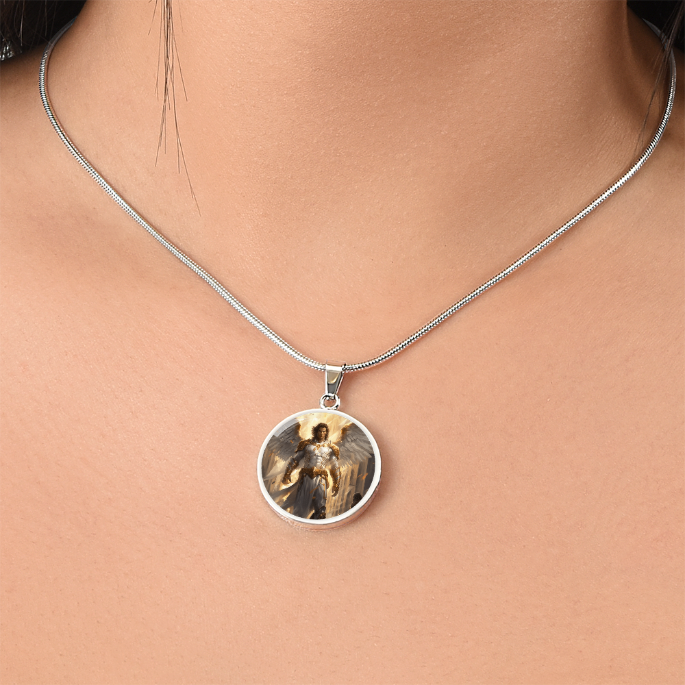 Archangel Raguel Graphic Art Necklace