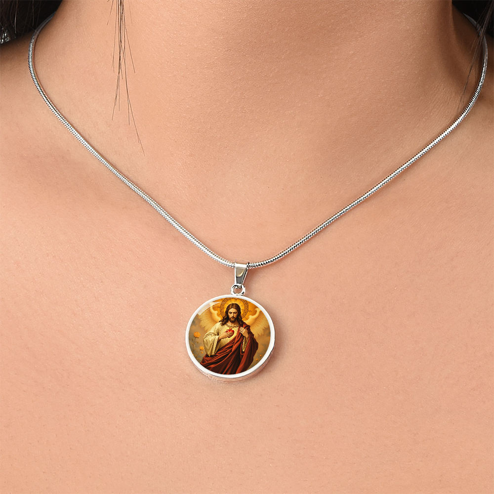 Jesus Christ  Sacred Heart Necklace