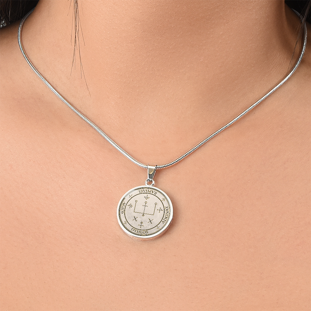 Archangel Raphael Sigil Necklace - Old Manuscript