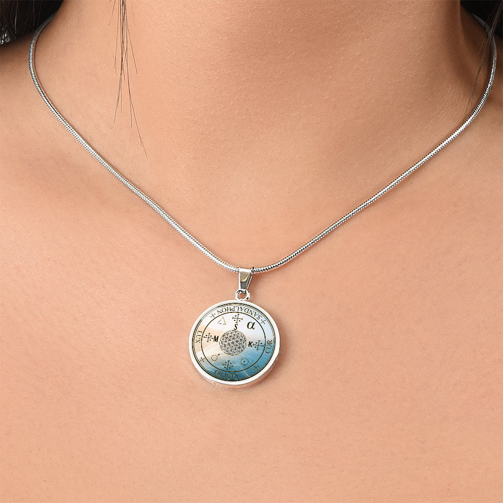 Archangel Sandalphon Sigil Wave Necklace