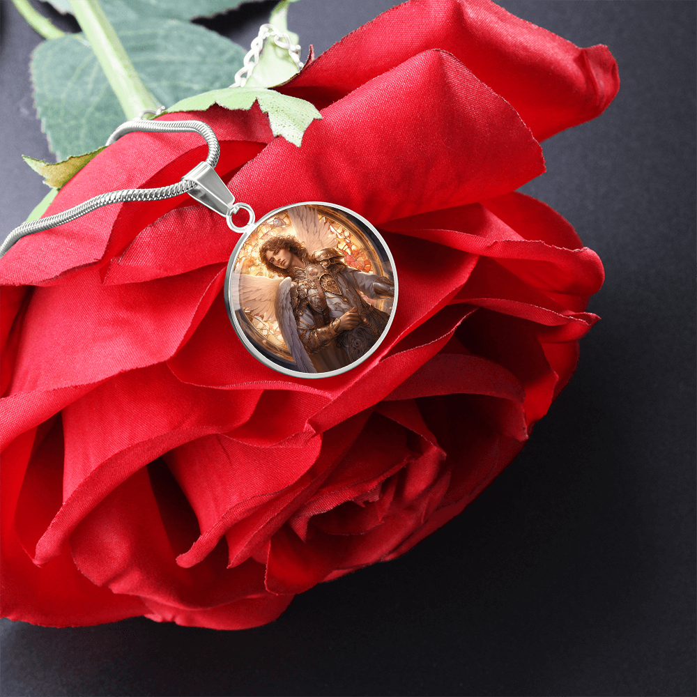 Archangel Chamuel Graphic Art Necklace