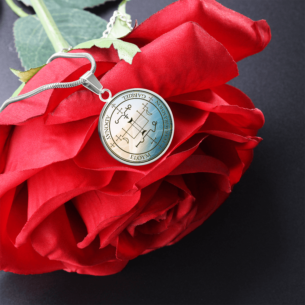 Archangel Gabriel Sigil Wave Necklace