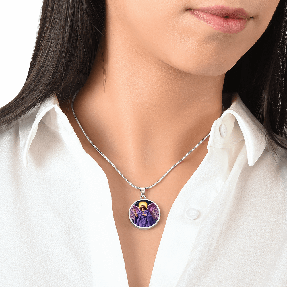 Archangel Zadkiel Graphic Art Necklace