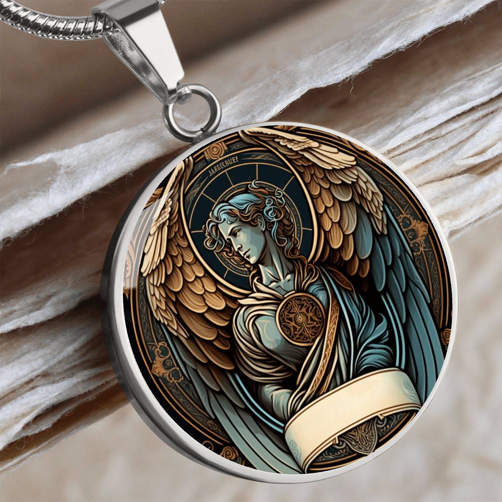 Archangel Gabriel Graphic Art Necklace