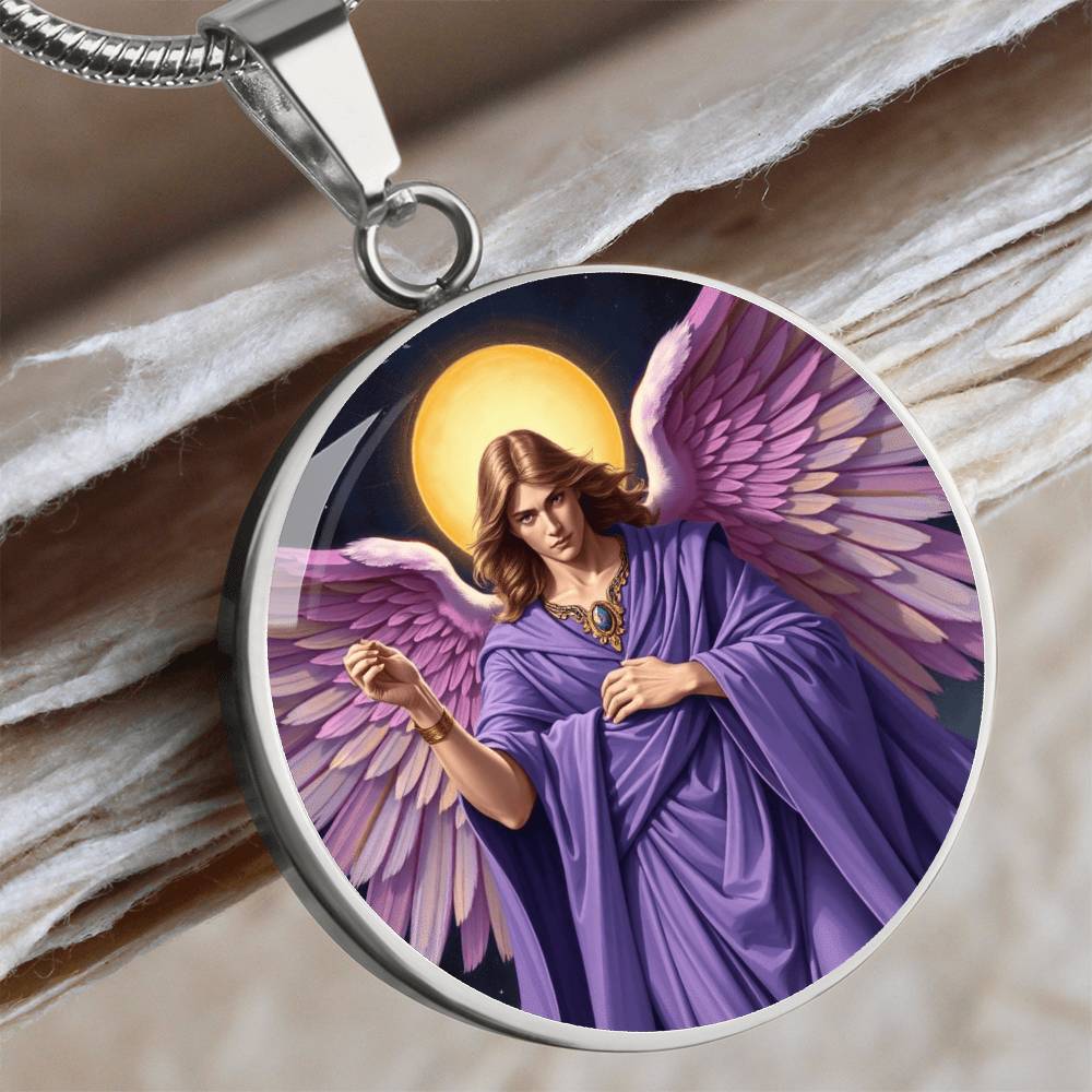Archangel Zadkiel Graphic Art Necklace