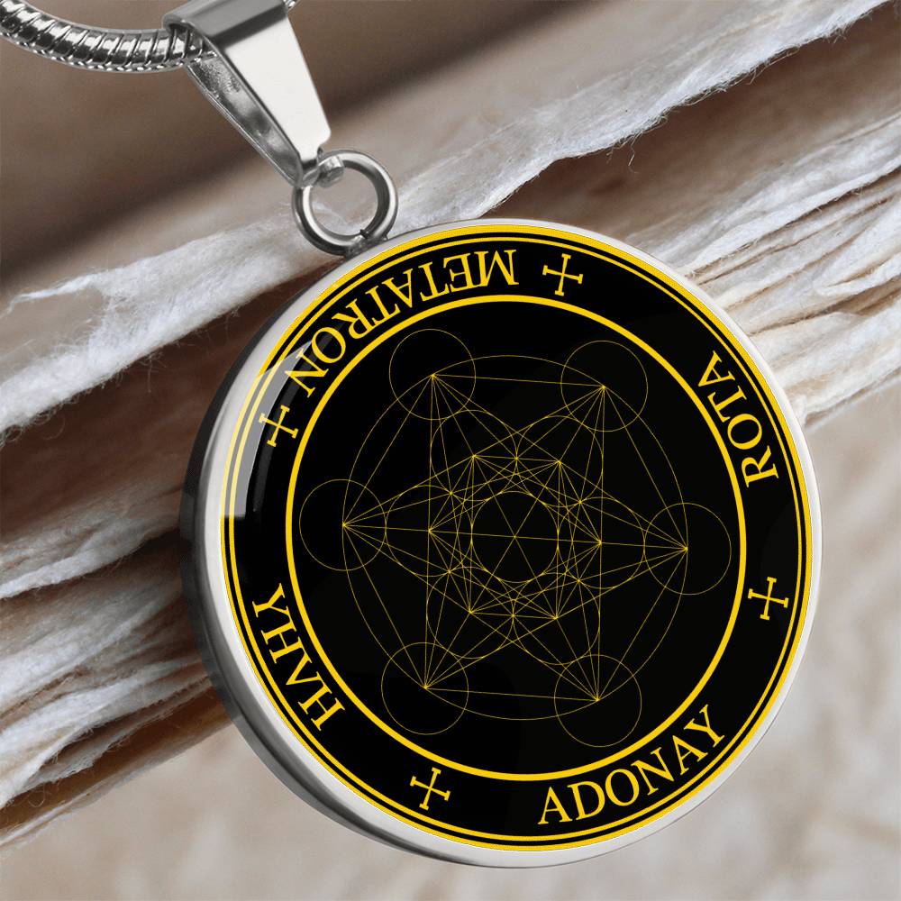 Archangel Metatron Sigil Necklace - Black
