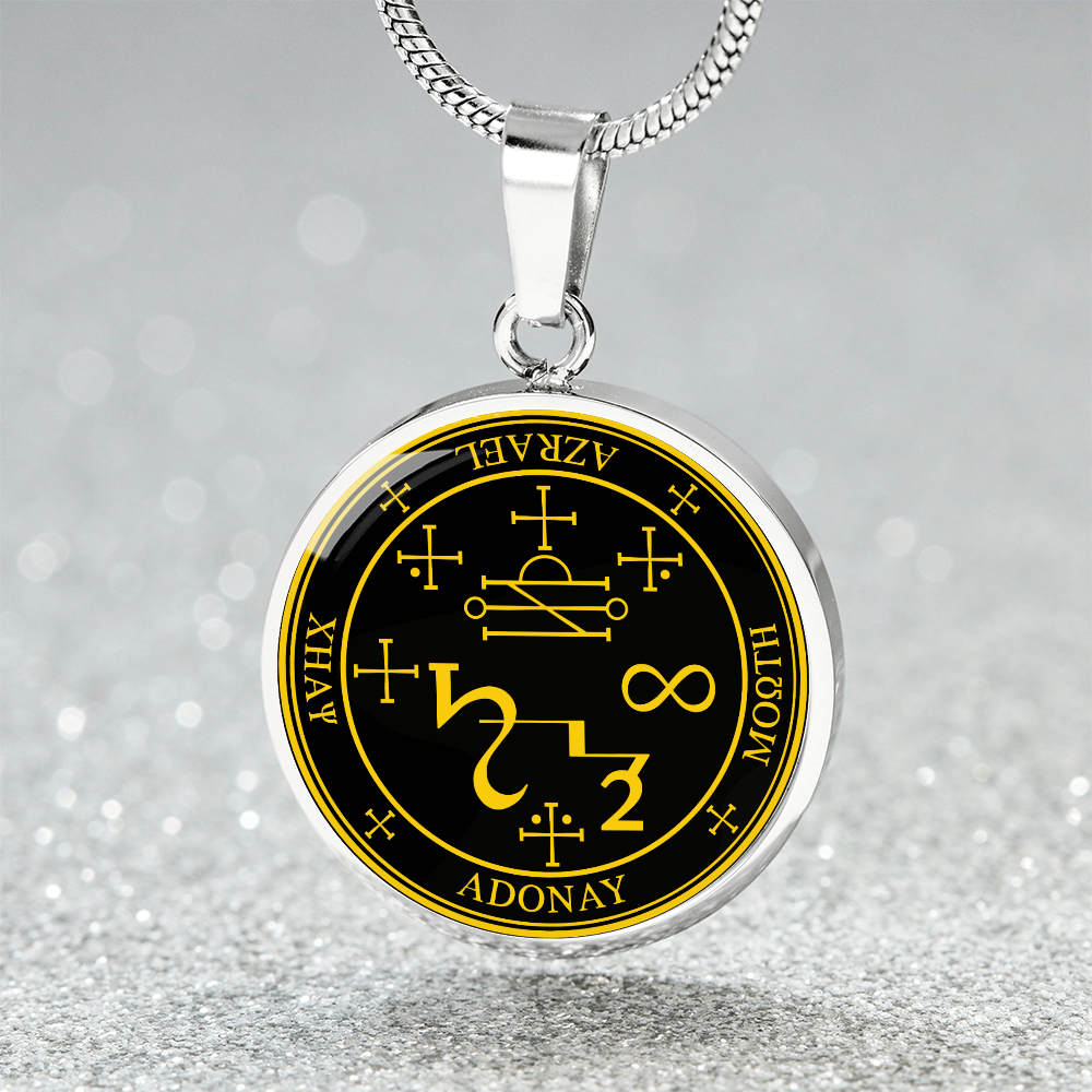 Archangel Azrael Sigil Necklace - Black