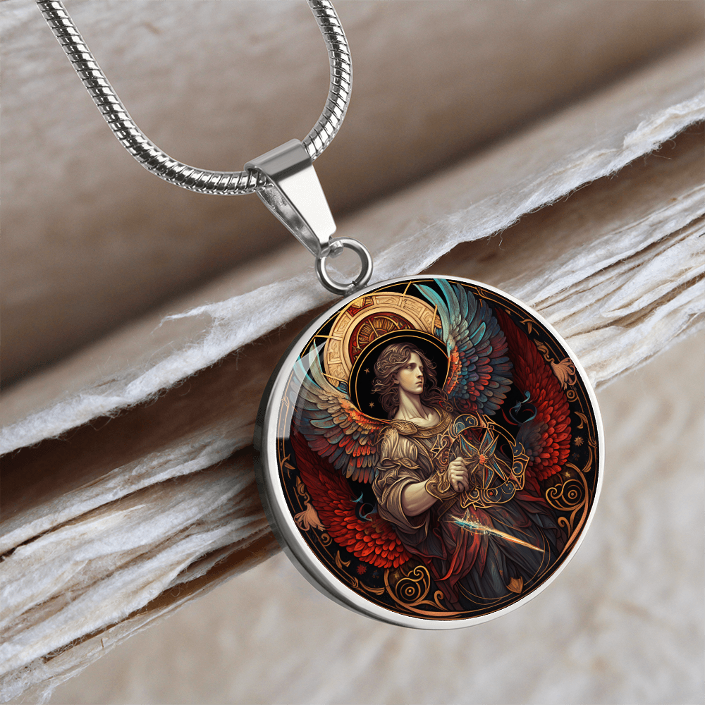 Archangel Sandalphon Graphic Art Necklace