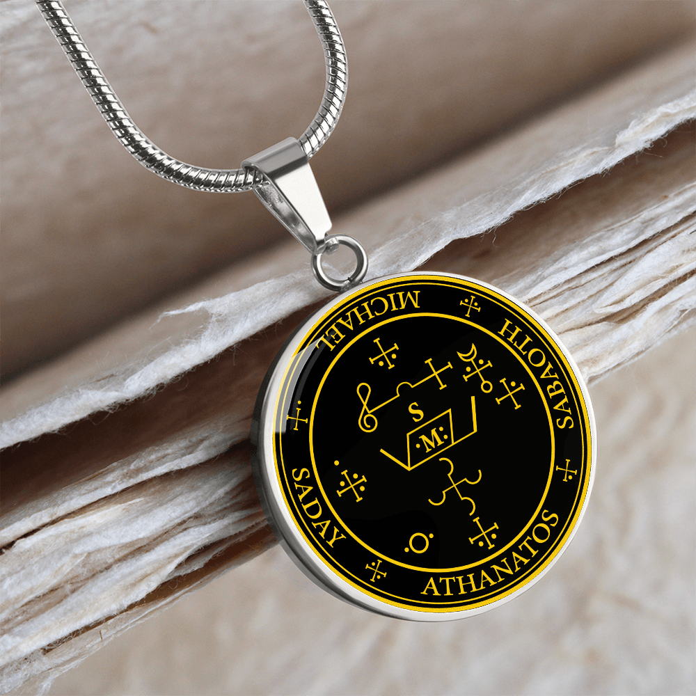 Archangel Michael Sigil Necklace - Black