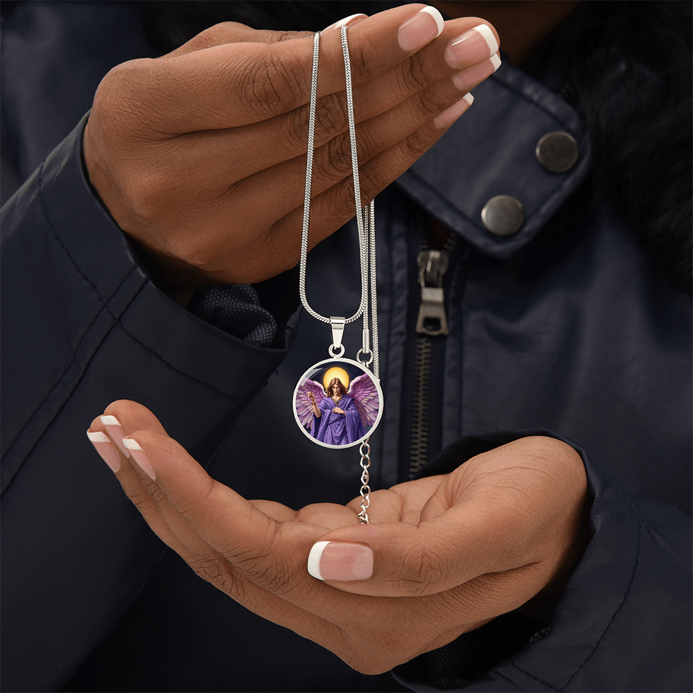 Archangel Zadkiel Graphic Art Necklace